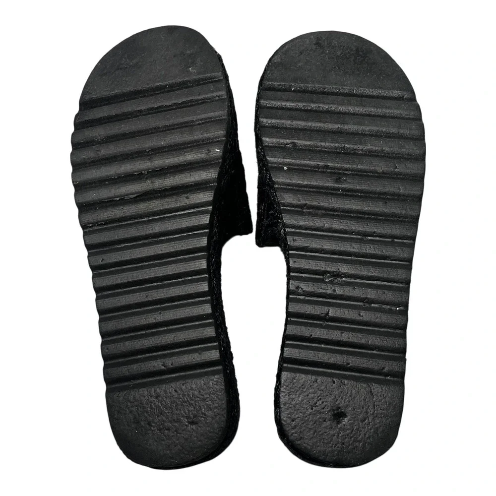 BEACH by Matisse‎ Black Jute Platform Espadrille Slides Women's Size 9